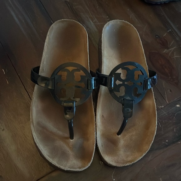 Tory Burch Miller Cloud  Sandal size 7.5 black patent - Picture 2 of 5